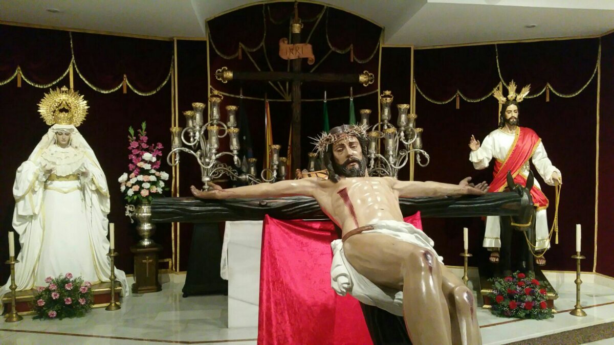 Representación en el traslado del Cristo de la Redención en el Arroyo de la Miel