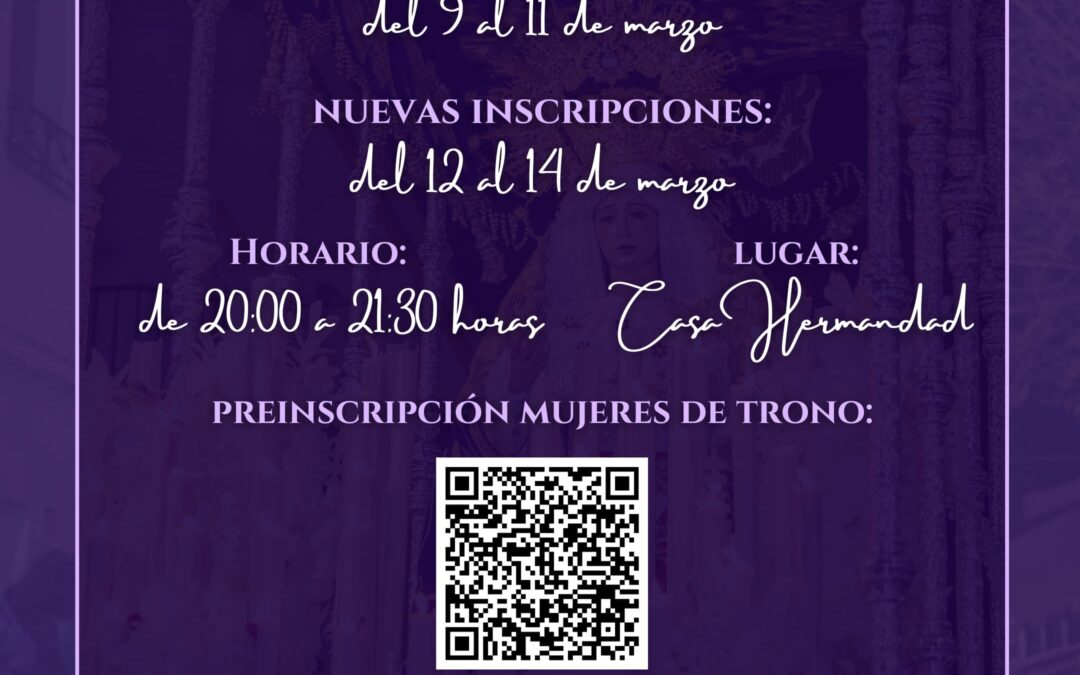 Comisión de trono de María Santísima del Mayor Dolor – Semana Santa 2026